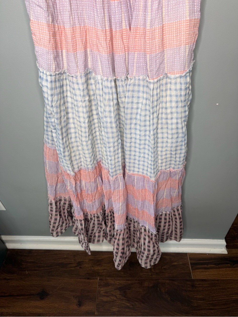 Free People Something Real Patchwork Plaid Tiered Maxi Dress - Picture 5 of 12